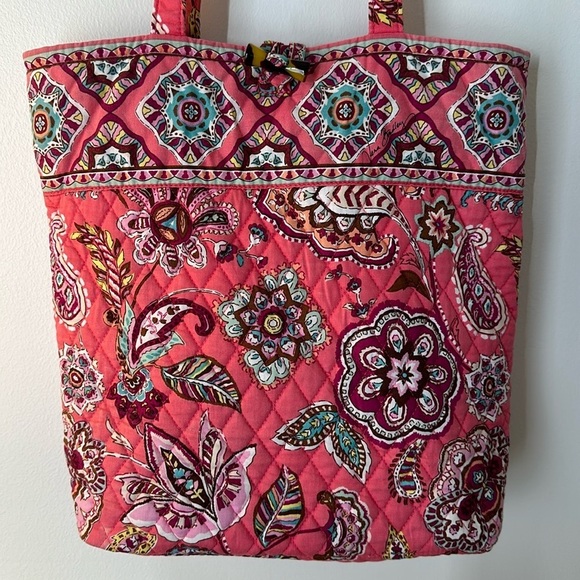 Vera Bradley Call Me Coral Large Tote with Toggle Closure - Picture 2 of 12